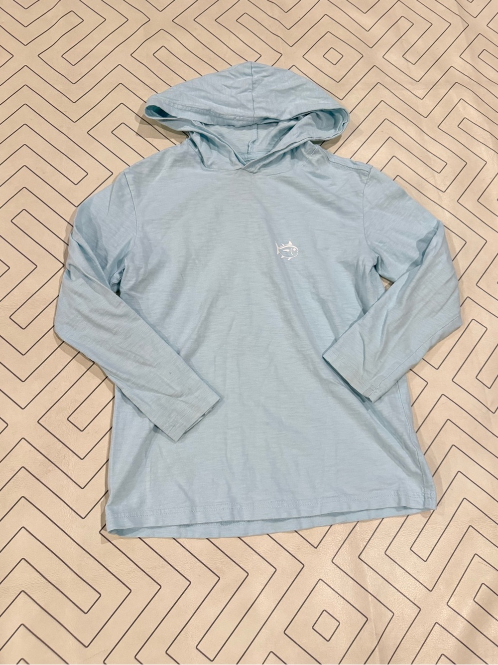 Southern Tide Light Blue Hooded Long-Sleeve Shirt